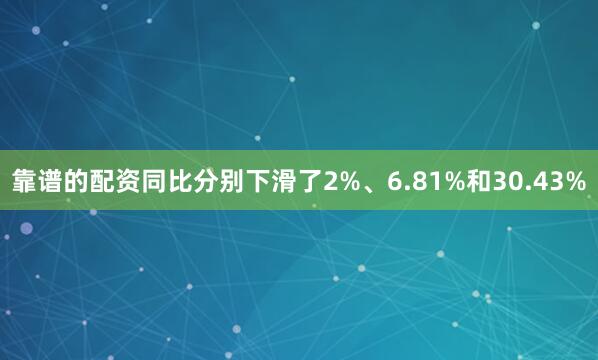 靠谱的配资同比分别下滑了2%、6.81%和30.43%